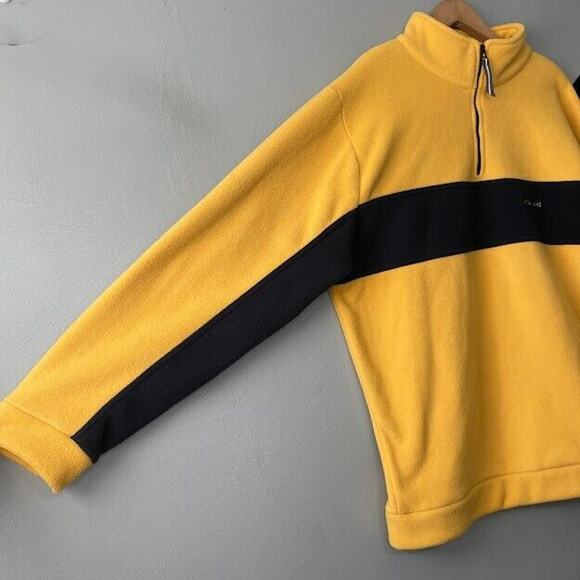 Nautica Jacket Mens Size XL Yellow 1/4 Zip Fleece Anorak Preppy Y2K Streetwear - Picture 2 of 7